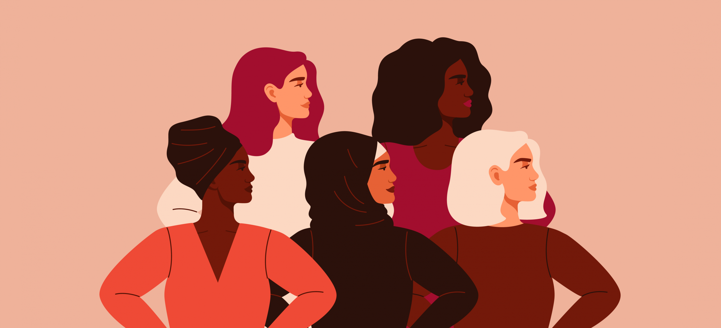 Graphic depicting a group of women.