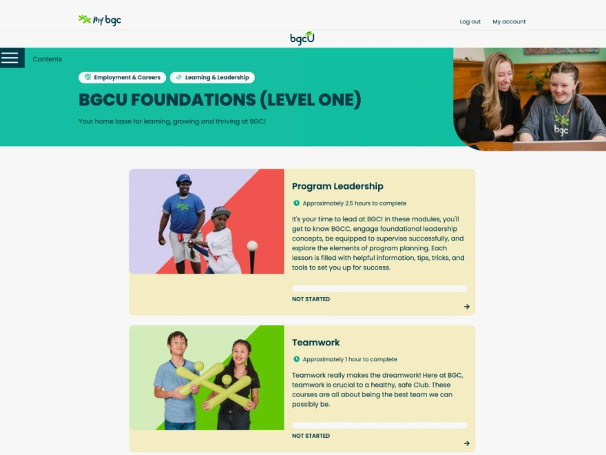 Screenshot of BCGU Foundations program page.
