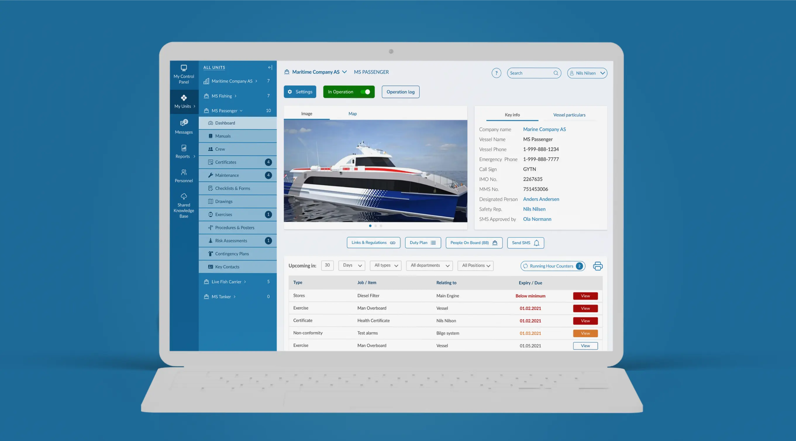Nova Safe website interface displayed on laptop computer