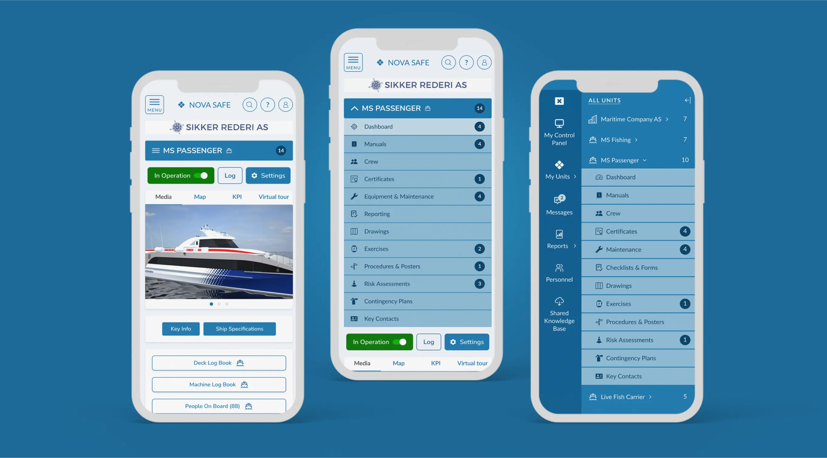 Nova Safe website interface displayed on multiple mobile devices