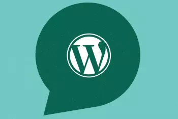 Speech bubble with the WordPress logo