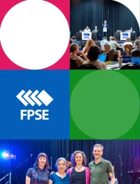 FPSE Banner with community photos and brand elements arranged in a grid format