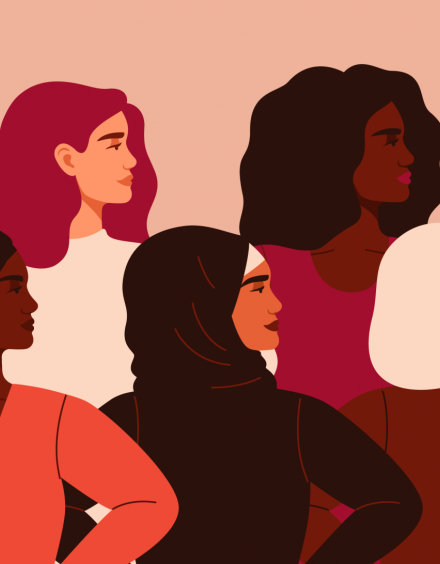 Graphic depicting a group of women.